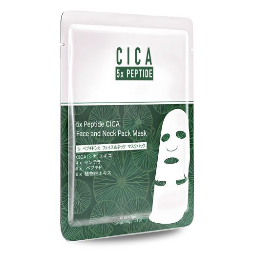 Face-Neck Mask With 5 Types Of Peptides And Medicinal Plant CICA