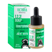 VICTORIA BEAUTY 1,2,3! Scalp Care!  Serum for Dry Scalp Serumas probleminei galvos odai su alavijų ekstraktu