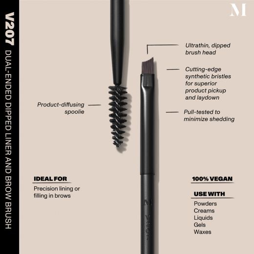 V207 Dual Ended Dipped Liner and Brow Brush