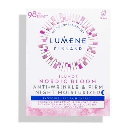 LUMENE Nordic Bloom Lumo Anti-Wrinkle&Firm Night Moisturizer Naktinis stangrinamasis veido kremas