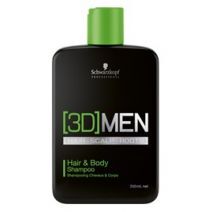SCHWARZKOPF PROFESSIONAL 3D MEN Hair&Body Shampoo Plaukų ir kūno šampūnas vyrams