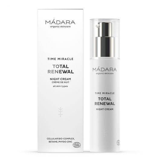 MADARA Time Miracle Total Renewal Night Cream Senėjimą požymius mažinantis naktinis veido kremas