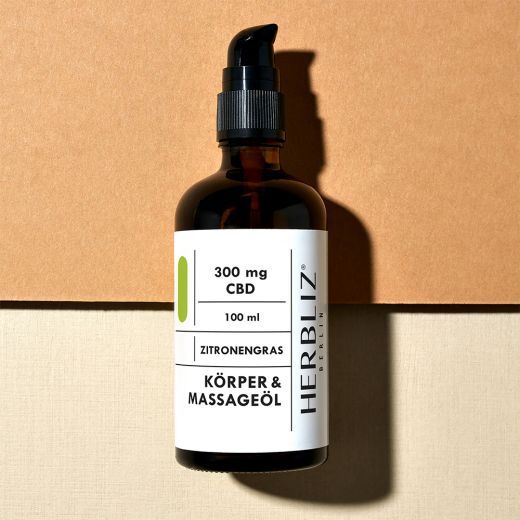 Lemongrass 300mg CBD Massage & Body Oil