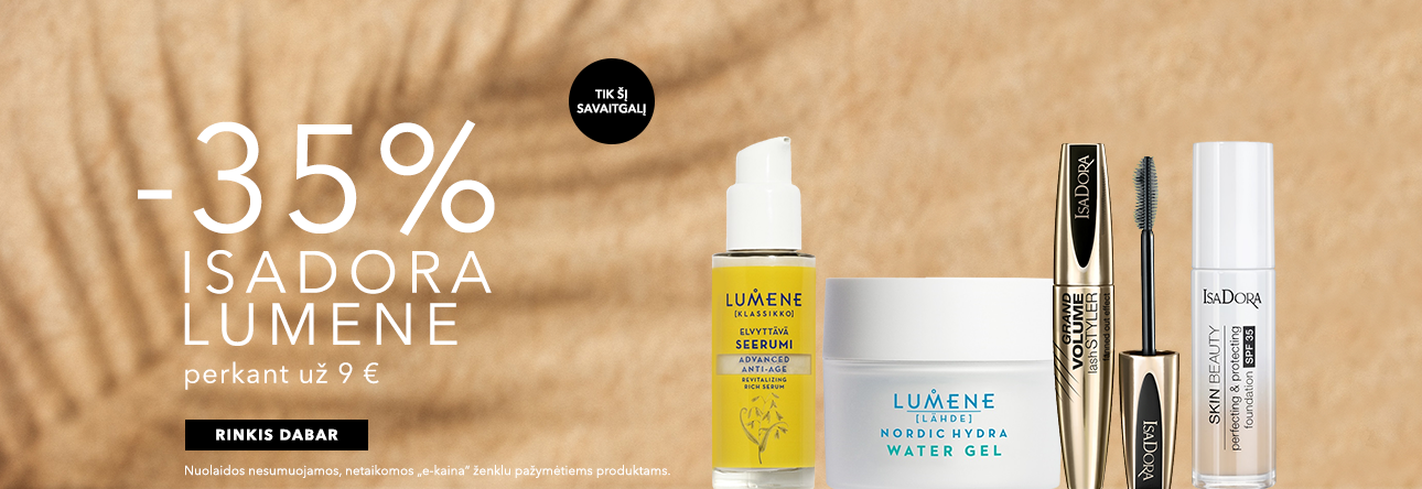 -35% LUMENE ir ISADORA