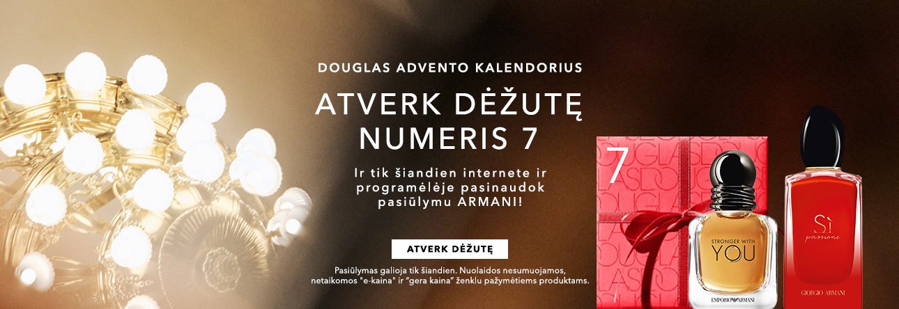 Atverk dėžutę numeris 7 ir pasinaudok ARMANI pasiūlymu