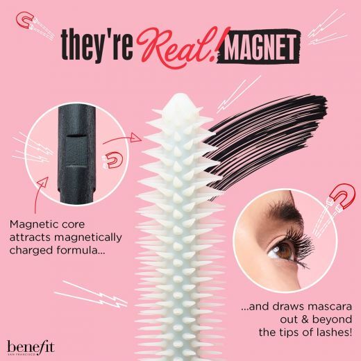 BENEFIT COSMETICS They're Real! Magnet Mascara Blakstienas užriečiantis ir ilginantis tušas