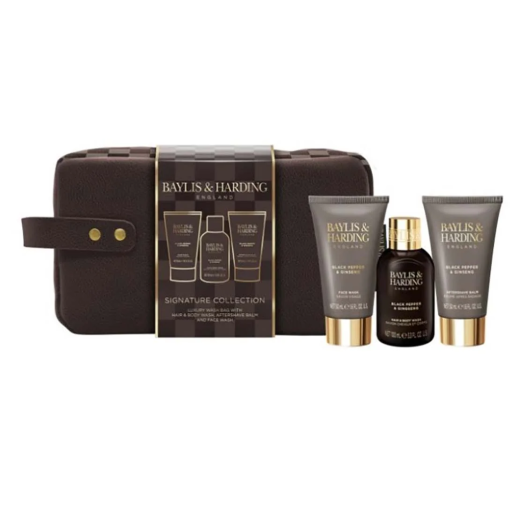 Black Pepper & Ginseng Men's Wash Bag Set Kūno priežiūros rinkinys vyrams	2025-