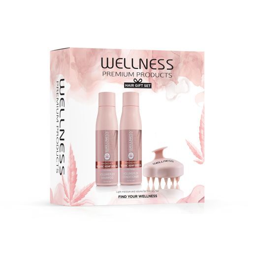 VolumePlex set (shampoo 500ml, conditioner 500ml, pink hair massager)