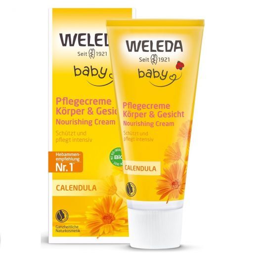 WELEDA Calendula Baby Nourishing Face Cream Vaikiškas veido ir kūno kremas su medetkomis