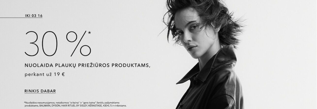 30% NUOLAIDA PLAUKŲ PRIEŽIŪROS PRODUKTAMS