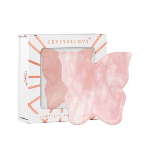 Butterfly Rose Quartz Gua Sha 