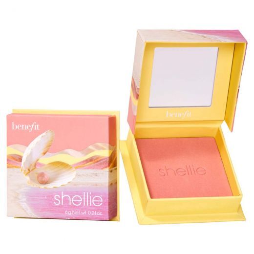 BENEFIT COSMETICS Shellie Wanderful World Blush Powder Šilto rausvo jūros kriauklės atspalvio skaistalai